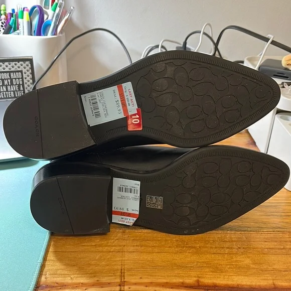 Coach Black Ankle Booties with Elastic Panels and Low Heel 10B - Picture 10 of 11